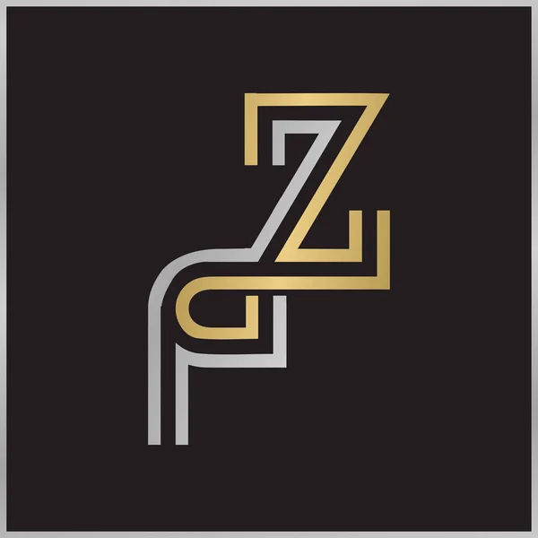 P和Z摘要初始单字字母标识设计 — 图库矢量图片