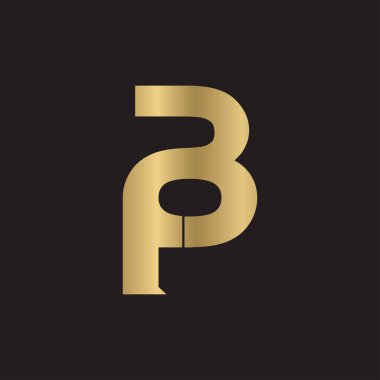 PB, BP, P ve B soyut ilk harfli alfabe logosu tasarımı