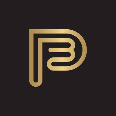 Alfabe harfleri Baş harfleri: Monogram logosu PB, BP, B ve P