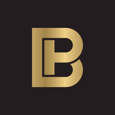 PB, BP, P ve B soyut ilk harfli alfabe logosu tasarımı