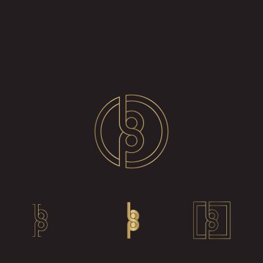 Alfabe Baş harfleri PB, BP, B ve P logosu