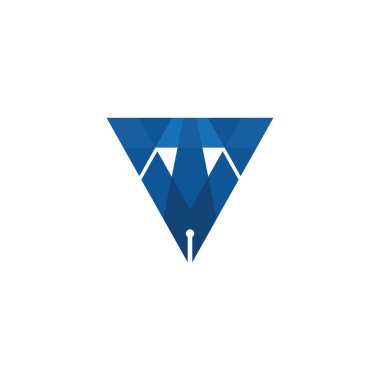 Kalem simgesi ile WT veya TW logosu ve simge tasarımı