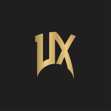 Alfabe Baş harfleri UX, XU, X ve U logosu