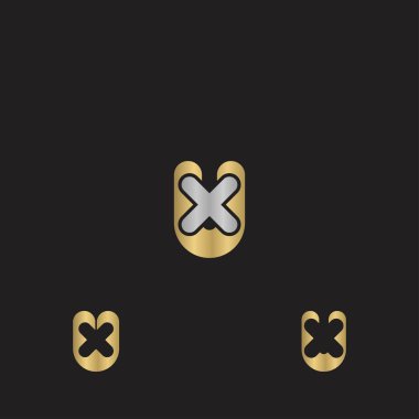 Alfabe Baş harfleri UX, XU, X ve U logosu