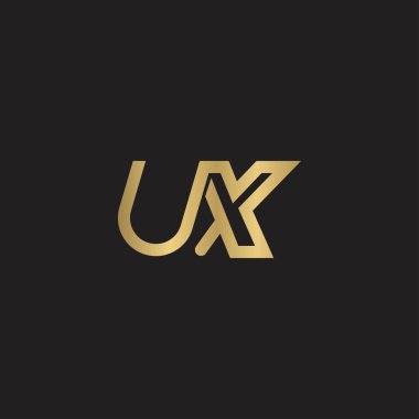 Alfabe Baş harfleri UX, XU, X ve U logosu