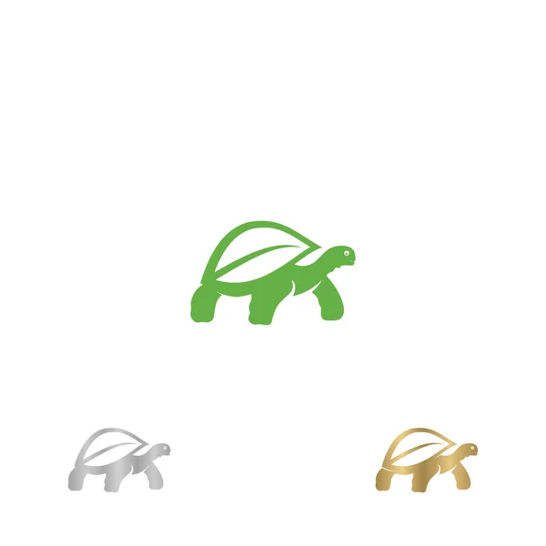 Logo Tortue Feuille Verte Inspiration — Image vectorielle