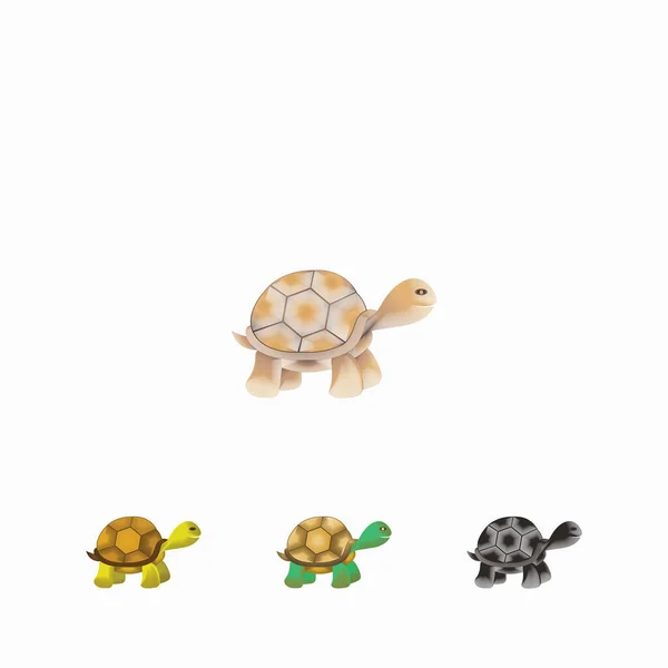 Farverige Skildpadde Logo Design Skabelon Inspiration – Stock-vektor