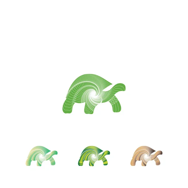 Simple Line Pattern Art Turtle Logo Template — Stock Vector