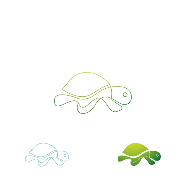 Plantilla Logotipo Tortuga Arte Línea Simple — Archivo Imágenes Vectoriales