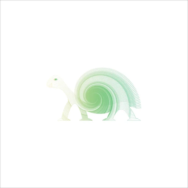 Simple Line Pattern Art Turtle Logo Template — Stock Vector