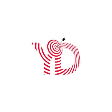 Professional YD DY Target Initial Monogram Letter Logo Design
