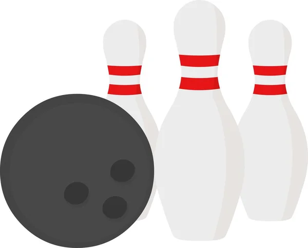 Illustration Vectorielle Pins Une Boule Bowling — Image vectorielle