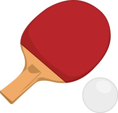Ping pong raketi ve top simgesinin vektör çizimi