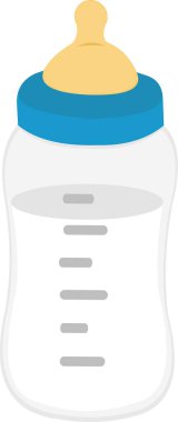 Sütlü bir bebek şişesinin vektör çizimi