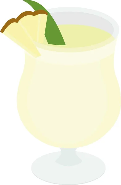 Ilustración Vectorial Del Emoticono Una Bebida Piña Colada — Archivo Imágenes Vectoriales