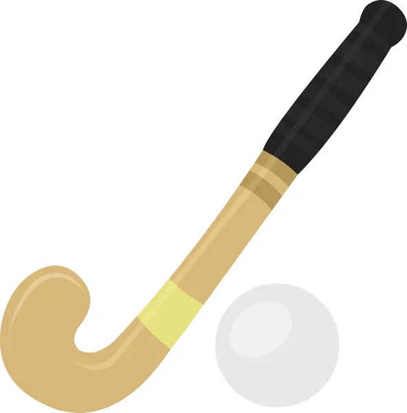 Illustration Vectorielle Bâton Balle Pour Hockey Sur Gazon — Image vectorielle