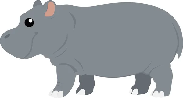 Vector Emoticon Illustration Cartoon Hippo — Stock Vector