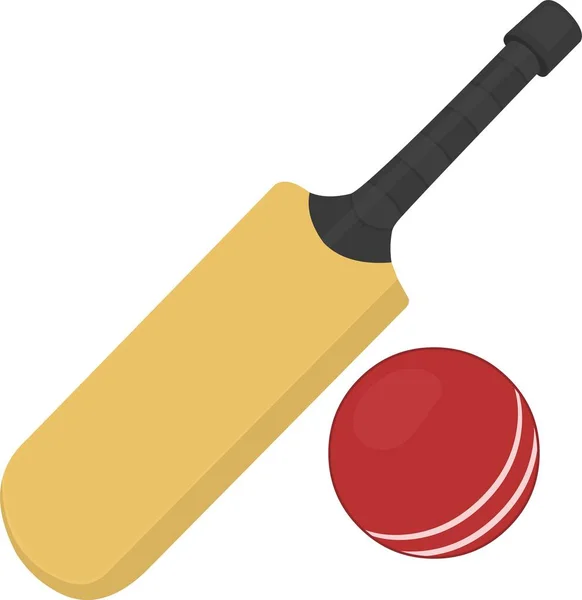 Ilustración Vectorial Bate Pelota Cricket — Archivo Imágenes Vectoriales