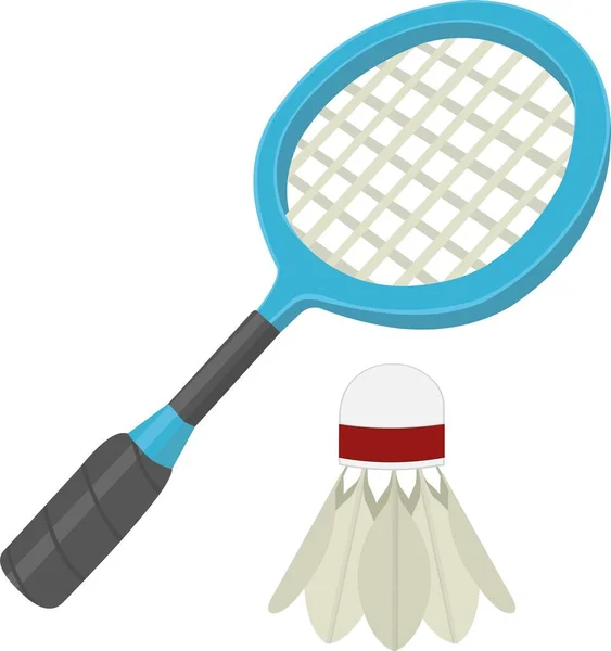 Illustrazione Vettoriale Della Racchetta Badminton Del Volano — Vettoriale Stock