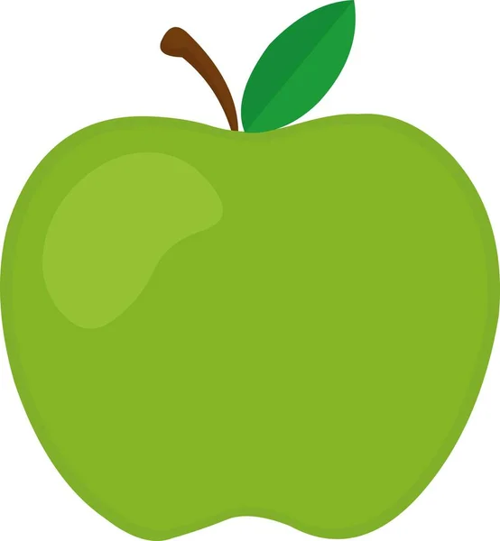 Illustration Vectorielle Émoticône Une Pomme Verte — Image vectorielle