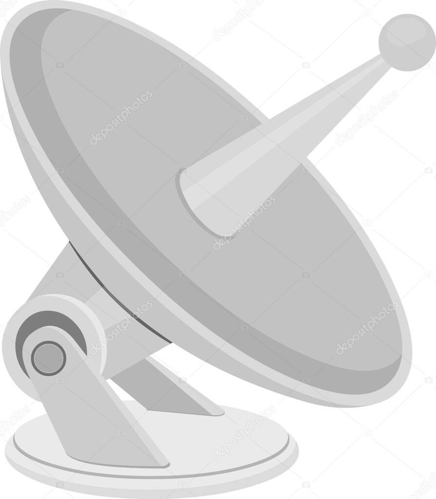 Vector illustration of emoticon of a satellite antenna