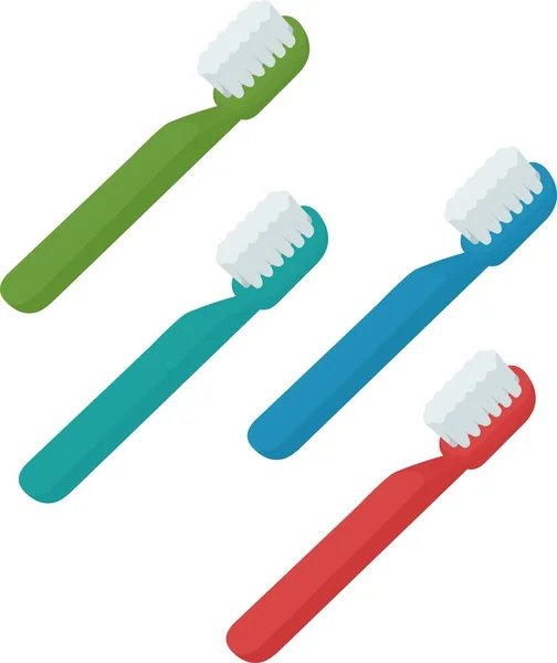 Illustration Vectorielle Des Émoticônes Des Brosses Dents Différentes Couleurs — Image vectorielle