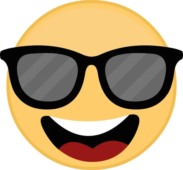 Vector Illustration Emoticon Sunglasses — Stock Vector