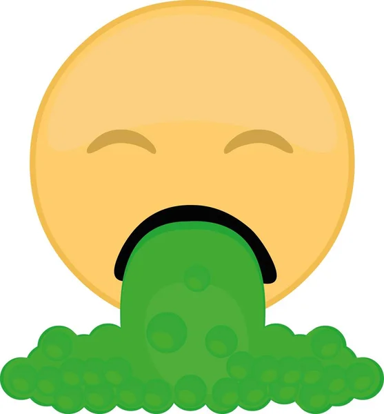 Illustrazione Vettoriale Del Vomito Emoticon — Vettoriale Stock