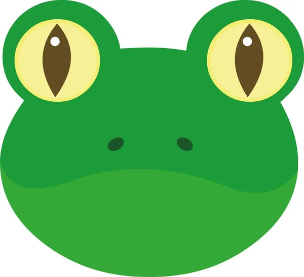 Vector Illustration Frog Face Cartoon — Stock Vector