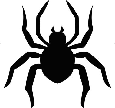Örümceğin siluetinin vektör illüstrasyon simgesi