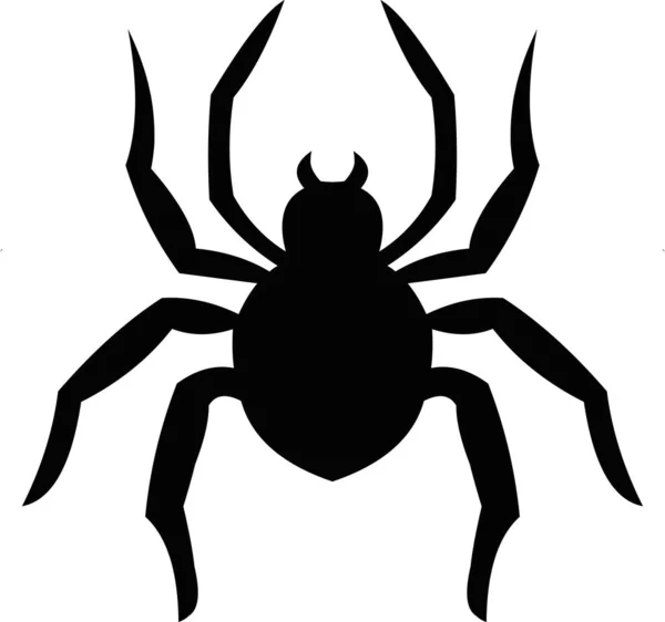 Εικονογράφηση Διάνυσμα Emoticon Της Σιλουέτας Μιας Αράχνης — Διανυσματικό Αρχείο