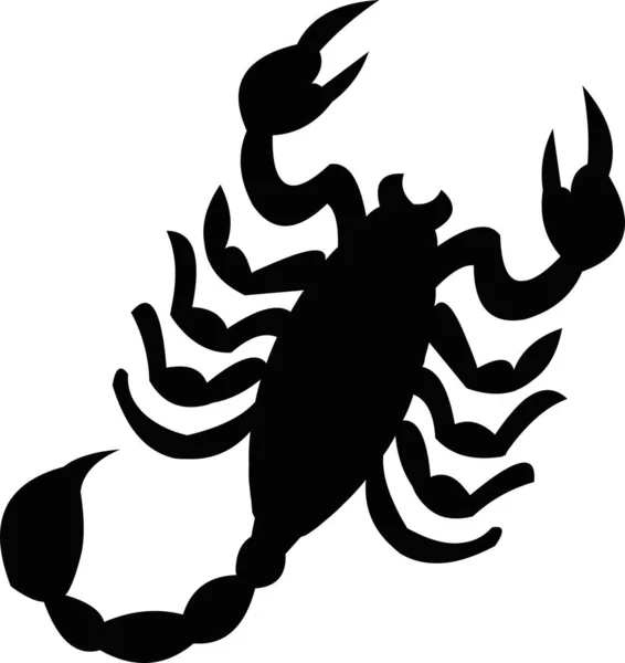 Vector Illustration Emoticon Silhouette Scorpion — Stock Vector