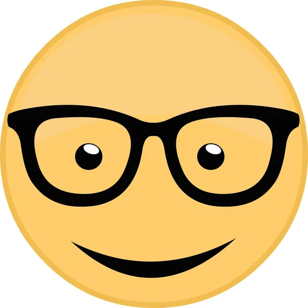 Vektorillustration Eines Nerd Emoticons — Stockvektor