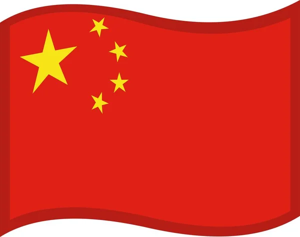 Vektorová Ilustrace Emotikonu Čínské Vlajky — Stockový vektor