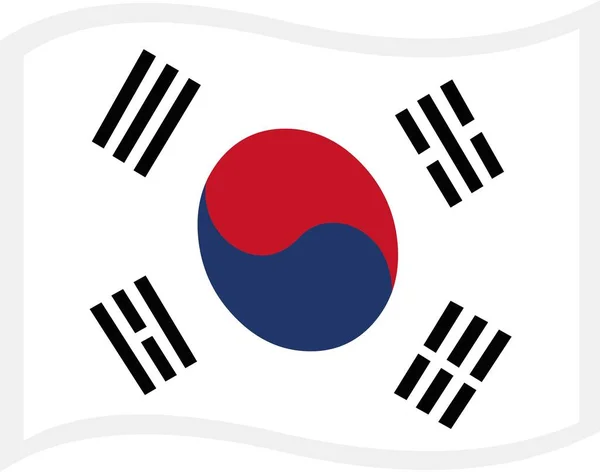 Emoticono Vectorial Ilustración Una Bandera Corea Del Sur — Vector de stock