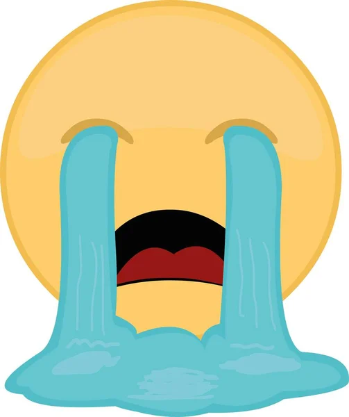 Vector Illustration Crying Emoticon — Stock Vector