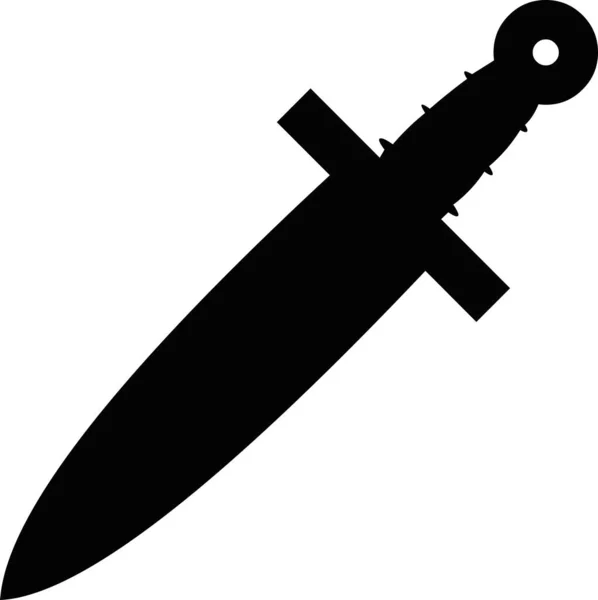 Emoticono Vectorial Ilustración Silueta Una Espada — Vector de stock
