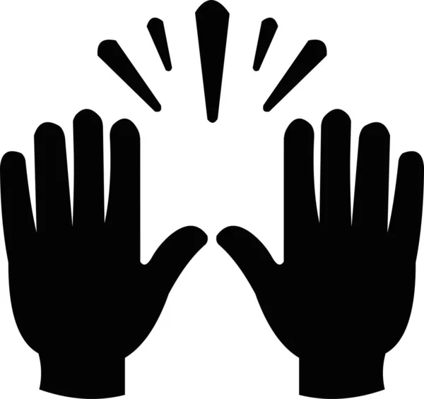 Ellerin siluetinin vektör çizimi, burada olduğumu gösteriyor.