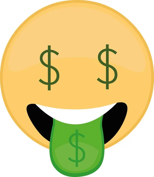 Vector Illustration Emoticon Dollar Expression — Stock Vector