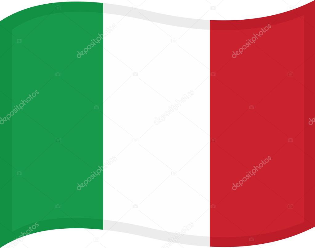 Vector illustration of emoticon of Italian flag