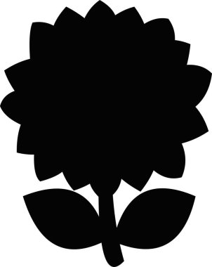 Bir çiçek siluetinin vektör çizimi