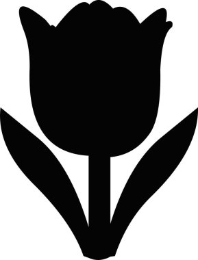 Bir gülün siluetinin vektör çizimi