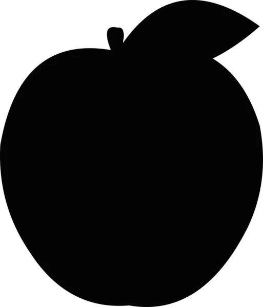 Bir Elmanın Siluetinin Vektör Çizimi — Stok Vektör