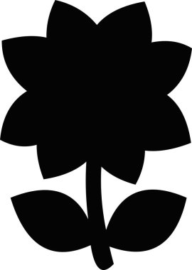 Bir çiçek siluetinin vektör çizimi