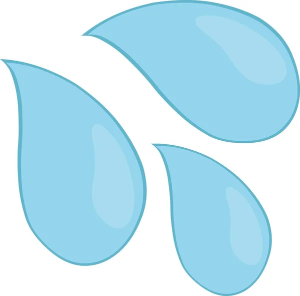 Vector Illustration Water Drops Emoticon — Stock Vector