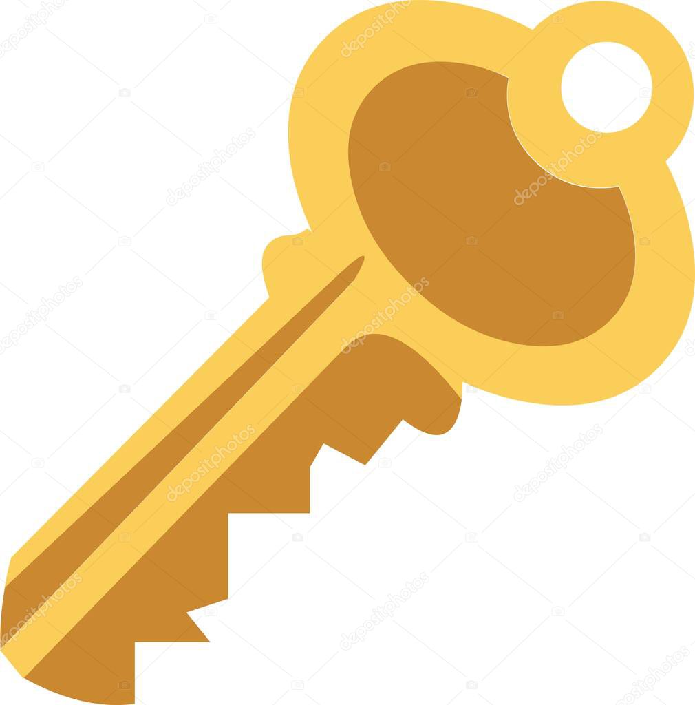 Vector illustration of emoticon of a key