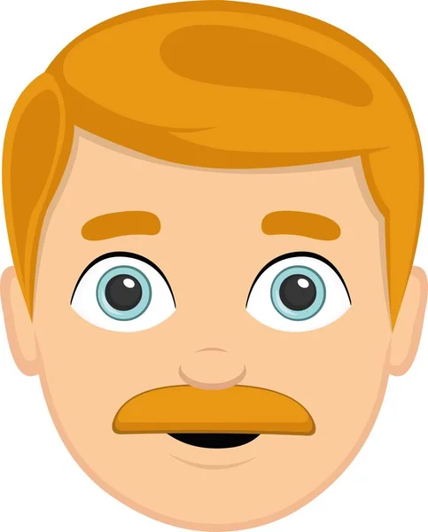 Vector Illustration Emoticon Man Face — Stock Vector