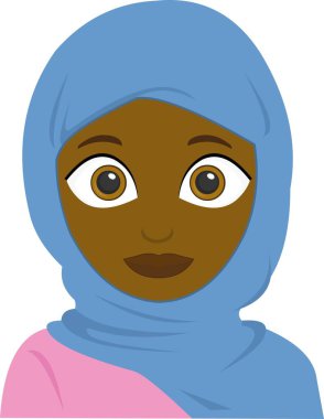 İslami bir kadının yüzünün vektör çizimi