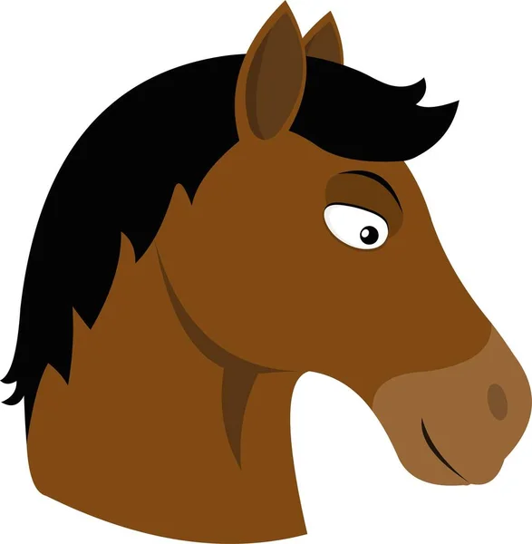 Vector Illustratie Van Het Gezicht Van Een Paard Cartoon — Stockvector