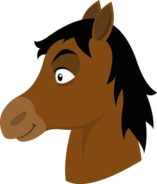 Ilustración Vectorial Cabeza Caballo Dibujos Animados — Vector de stock